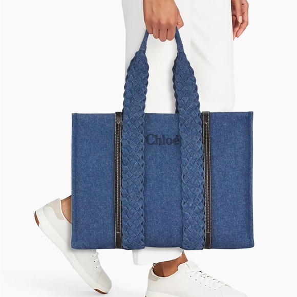 New with tags Chloe denim large woody tote - Picture 2 of 10